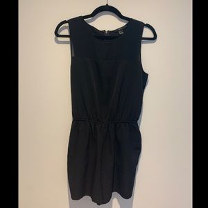 Black Romper with Cinched Elastic Waist
